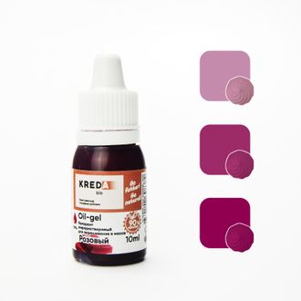 Oil-gel 01 розовый, колорант жирораств. для окраш. (10мл) KREDA Bio, компл. пищ. добавка