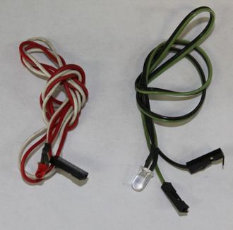 Светодиод - индикатор ПК с кабелем (4 шт.) (комиссионный товар)