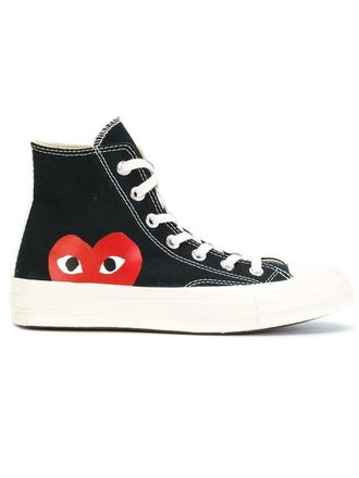 Кеды Converse на платформе с сердцем высокие черные
