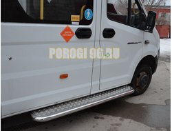 Пороги с накладным листом d53 для Газель Next (2014-...)