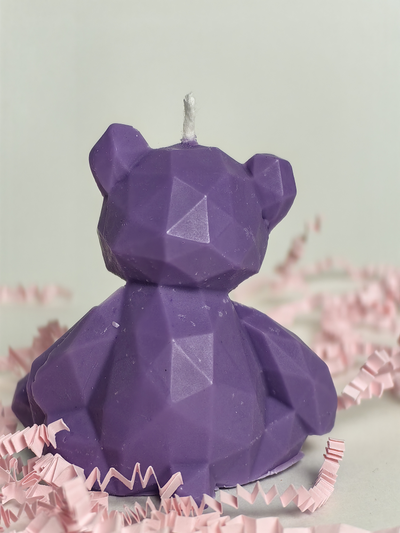 Свеча "Мишка геометрия" Фиолет