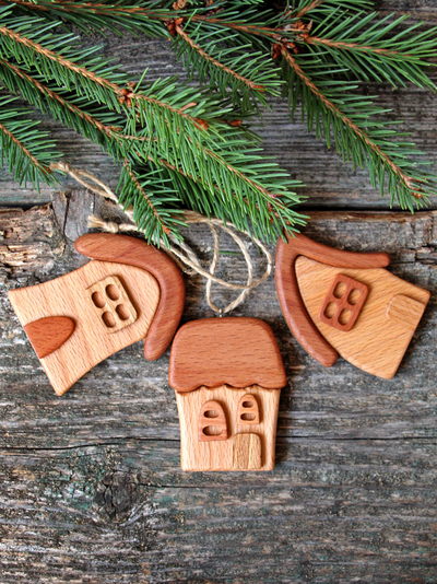 Набор елочных игрушек "Лесная деревушка"