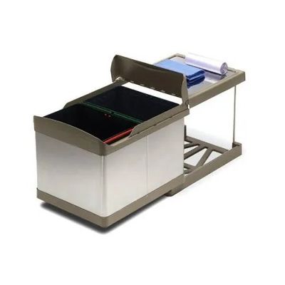 Система сортировки мусора ALBIO 30 2X16 L серый пластик/нержавещая сталь