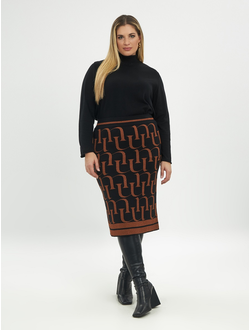 Леопардовая юбка карандаш на полных женщин в интернет-магазине XLady