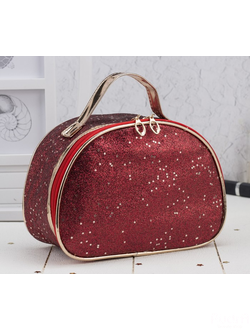 Косметичка сундук Звезды, отдел на молнии, красный