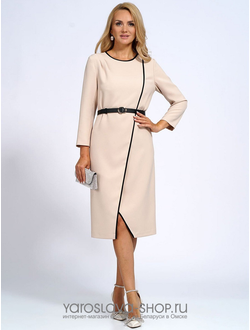 Модель: 2182.Женское деловое платье в молочном цвете