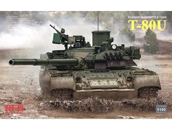 Сборная модель: (Ryefield Model RM-5105) Российский основной боевой танк Т-80У с рабочими траками