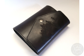 кожаный органайзер с гравировкой на обложке, именной ежедневник, ежедневник на заказ