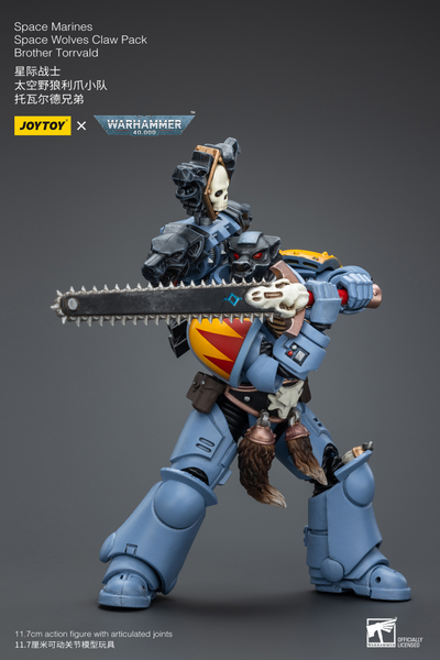 Космодесантник Космических Волков (Warhammer 40k) - КОЛЛЕКЦИОННАЯ ФИГУРКА 1/18 Space Wolves Claw Pack Brother Torrvald (JT2733) - JOYTOY