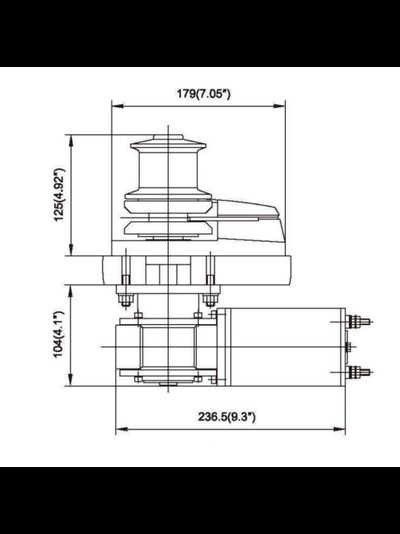 Лебедка якорная BADA серии-C Heavy Duty Style (c барабаном) 900Вт, 12В, цепь 6 мм, трос 12 мм