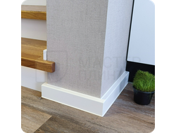 Плинтус ХДФ Dollken Cubu Flex Life XL 60мм Х 2,5 м 1013/5012 Белый в интерьере 5