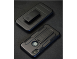 Защитная крышка iPhone X, противоударная с клипсой-держателем черная