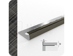 Профиль окантовочный для плитки Лука К 12НСК(304).2700.010 Кросс брашинг графит