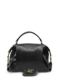 (АРТИКУЛ: 9984/1/5) СУМКА ЖЕНСКАЯ, НЕБОЛЬШАЯ, НАТУРАЛЬНАЯ ГЛАДКАЯ КОЖА, ЧЕРНАЯ, С ДВУМЯ ПЛЕЧЕВЫМИ РЕМНЯМИ