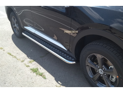 Пороги с накладным листом d53 для Haval F7 (2019-2022)