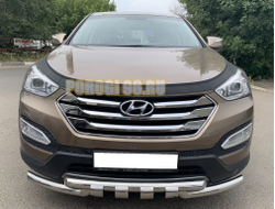 Защита переднего бампера G d60/60 для Hyundai Santa Fe (2012-2018)