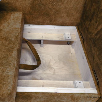 Кушетка Лилия-2, Коричневая/слоновая кость, правая