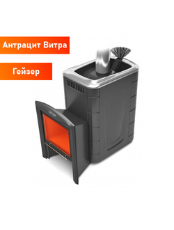 Печь для бани Гейзер 2014 inox Витра антрацит
