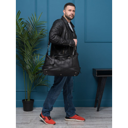Кожаная дорожная сумка Campora black (арт. 4019-01)