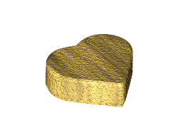 Tile, Round 1 x 1 Heart, Pearl Gold (39739 / 6301811)