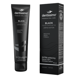 Экстра отбеливающая зубная паста с активированным углем Extra Whitening Black Limited Edition, Dentissimo, 75 мл.