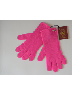 Ярко розовые женские перчатки из кашемира Vizio Италия 1104 G