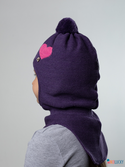 Шапка-шлем 21101-12 подклад 100% полиэстер, баклажановый 48-50