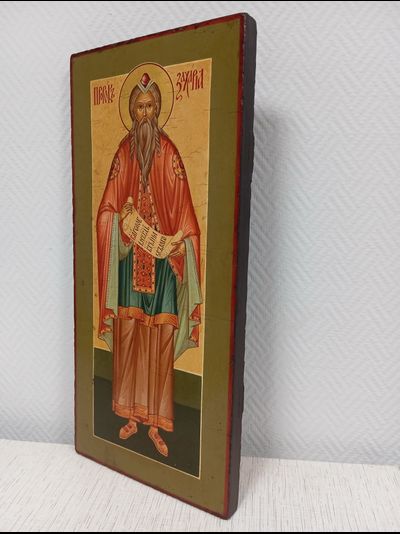 Захария (Захарий, Захар) Пророк, Святой Праведный. Рукописная икона 25х54см.