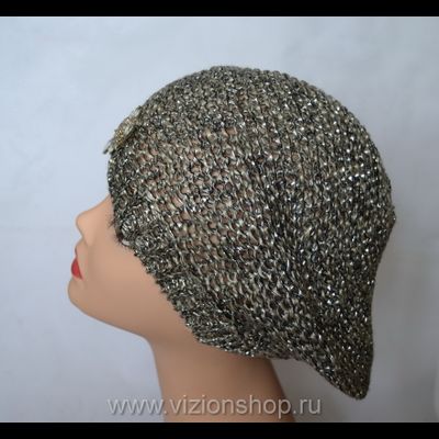 Летний женский берет Vizio 4805 серебристый