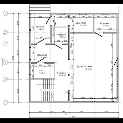Двухэтажный каркасный дом с четырьмя спальнями 145м² (SK62)