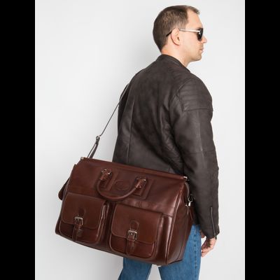 Кожаный саквояж Fabriano premium brown (арт. 4008-53)