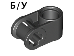 ! Б/У - Technic, Axle and Pin Connector Perpendicular, Black (6536 / 4173668 / 6261371 / 653626) - Б/У