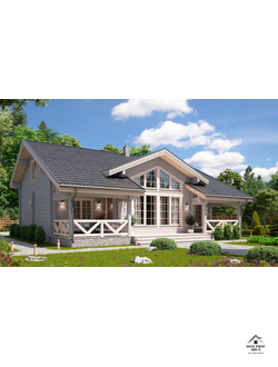 Двухэтажных дома из клееного бруса