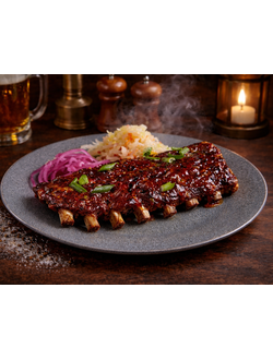 Томлёные свиные рёбра BBQ