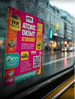 Плакаты в салоне автобусов