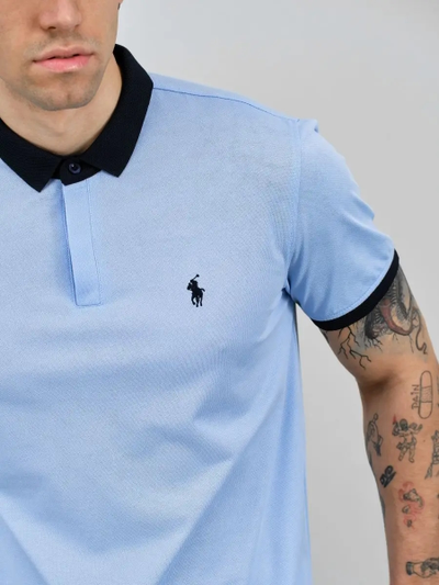 Поло мужское PM-002 голубое