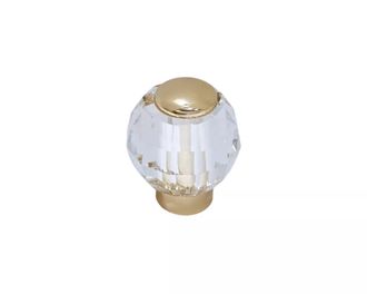Ручка-кнопка RK-188-1, золото с кристаллом