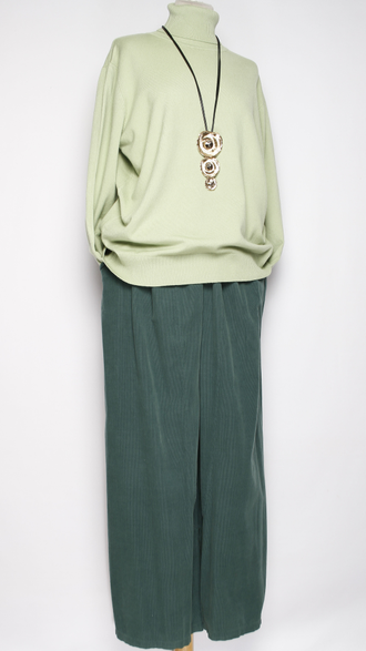 Брюки Бохо вельветовые "Султанки" малахит р.52-58