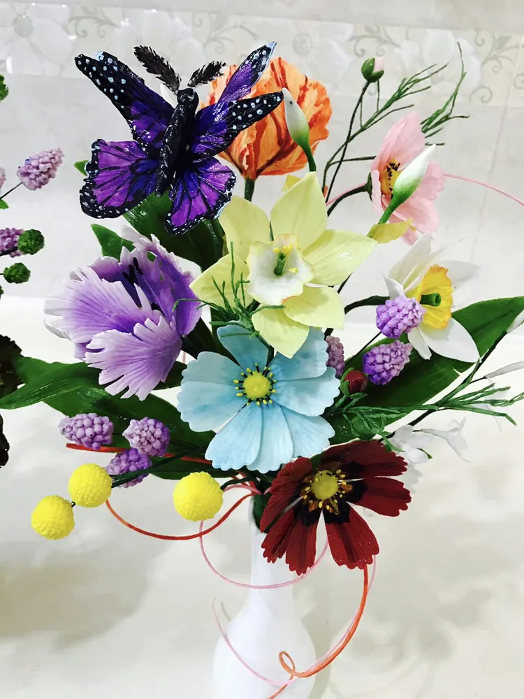 Фото от Рано. Работы ее учеников. Использован молд Мускари, Краспедия