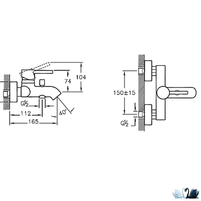 Смеситель для ванны и душа Vitra Minimax S A41994EXP