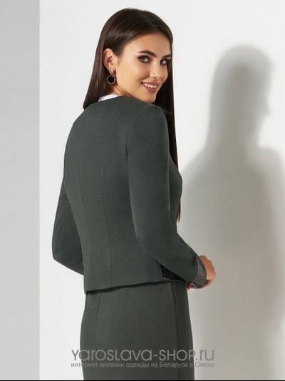 Темно-зеленый комплект-тройка с пайетками