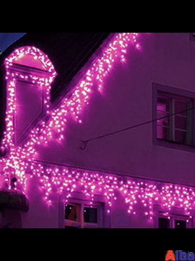 Бахрома 3*0.5 м РОЗОВЫЙ, мерцание IP 65