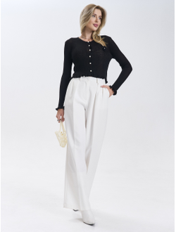 Кардиган вязаный приталенный укороченный на пуговицах