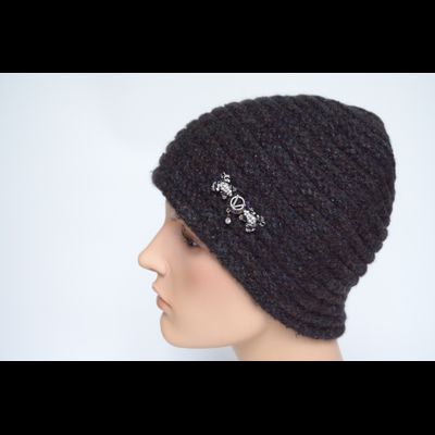 Черная шляпа клош  зимняя Vizio Италия 6126 фото