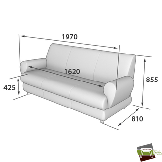 M3-2 МАТРИКС Диван трехместный (Ecotex 3001) чёрный