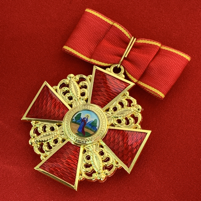 Орден Святой Анны 1-й степени, с бантом из муаровой ленты. Полноразмерная копия LUX! Лот № 92.