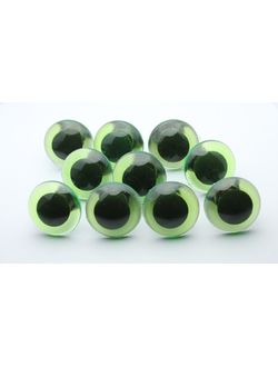 Глаза живые зеленые, диаметр 18 мм, 1000 шт (Оптом)