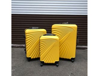 Комплект из 3х чемоданов Olard ABS S,M,L желтый