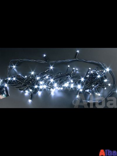 Гирлянда-нить 10 м, 220В, ХОЛОДНЫЙ БЕЛЫЙ, IP65 , резина, с мерцанием