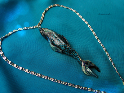 Самая Древняя Рыба. Подвеска из полимерной глины в виде доистоического волшебного существа со дна Великого Океана